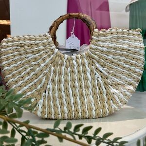 Ivah Crescent Weave Tote Bag